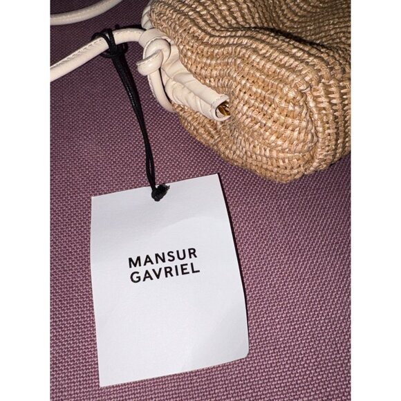 Mansur Gavriel Mini Cloud Clutch in Natural & Jasmine New Womens Crossbody Bag - Picture 10 of 14